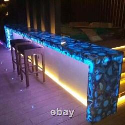 Comptoir de bar en dalle de comptoir en agate bleue 36x12, Dalle de comptoir en agate, pour la décoration du patio à la maison