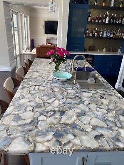 Comptoir de table en agate sauvage fait main, pièce maîtresse de décoration d'intérieur pour la maison