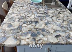 Comptoir de table en agate sauvage fait main, pièce maîtresse de décoration d'intérieur pour la maison