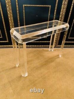 Console / Table d'appoint en acrylique moderne avec 4 hauts pieds dans le style Art Déco