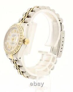 Dames Rolex Oyster Perpetual Or Et Acier Date Juste 26mm White Mop Cadran Diamant