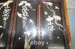 Divine Antique Chinese Black Laquer Et Jade Room Divider Salesman Exemple