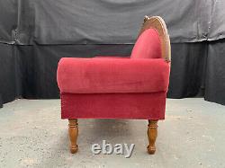Eb1464 Danish Pink Velour Chaise Longue Chaise Longue Vintage Lounge Sièges