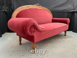 Eb1464 Danish Pink Velour Chaise Longue Chaise Longue Vintage Lounge Sièges