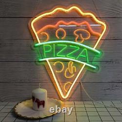 Enseigne au néon grande taille 'PIZZA' 25x31 lumière pour magasin de nourriture, café, décoration murale LED de cuisine suspendue