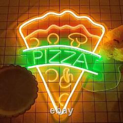 Enseigne au néon grande taille 'PIZZA' 25x31 lumière pour magasin de nourriture, café, décoration murale LED de cuisine suspendue