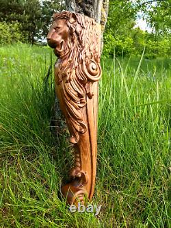 Étagère en bois avec corbeau sculpté en forme de lion, support de cheminée, encadrement de cheminée, corbeau de cabinet 18.