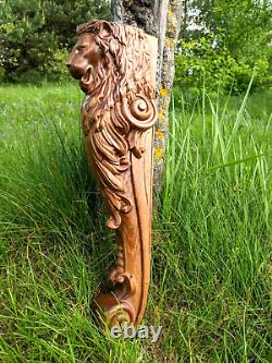 Étagère en bois avec corbeau sculpté en forme de lion, support de cheminée, encadrement de cheminée, corbeau de cabinet 18.