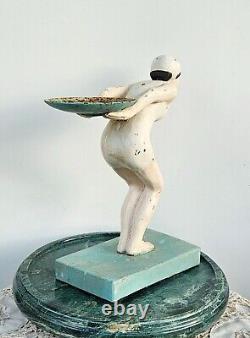 Figurine de nageur plongeur Art Déco vintage des années 1930, rare