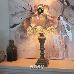 Floral Perled Table Victorian Thème Lampe De Lecture De Table 25-pouces 1-lumière