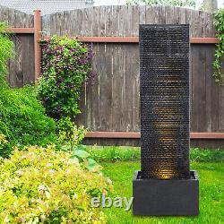 Fontaine d'eau extérieure de jardin avec éclairage, grande cascade, et pompe électrique