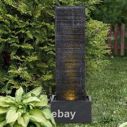 Fontaine d'eau extérieure de jardin avec éclairage, grande cascade, et pompe électrique