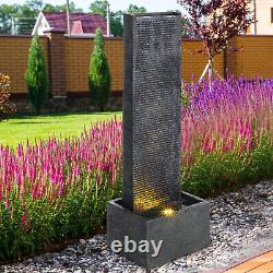 Fontaine d'eau extérieure de jardin avec éclairage, grande cascade, et pompe électrique