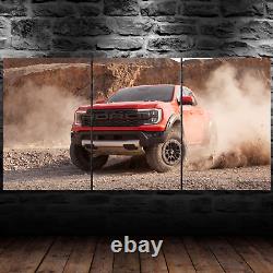 Ford Ranger Raptor Hors route Cab course 3 pièces Toile Mur Art Imprimer Décoration Maison