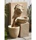 Gardenwize Garden Outdoors Solar Powered Lion Head Stone Water Feature Fontaine