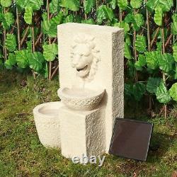 Gardenwize Garden Outdoors Solar Powered Lion Head Stone Water Feature Fontaine