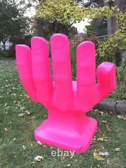 Giant Neon Rose Gauche Hand Shaped Chair 32 Adulte 70's Retro Eames Icarly Nouveau