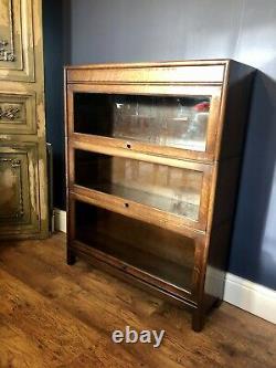 Globe Wernicke Style 3 Tier Barristers Stacking Bookcase Circa 1930 Art Déco