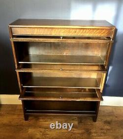 Globe Wernicke Style 3 Tier Barristers Stacking Bookcase Circa 1930 Art Déco