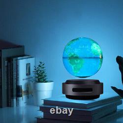 Globe flottant magnétique auto-lévitant avec lumière LED et carte du monde en rotation automatique