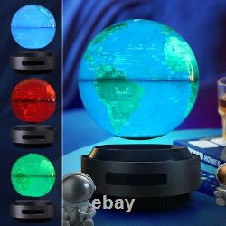 Globe flottant magnétique auto-lévitant avec lumière LED et carte du monde en rotation automatique