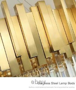 Gold Crystal Moderne Plafond Lumière Pendentif Chandelier Lampe