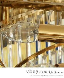 Gold Crystal Moderne Plafond Lumière Pendentif Chandelier Lampe