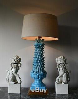 Grande Lampe De Table D'appoint En Laiton Avec Poterie En Céramique Espagnole Vintage Casa Pupo