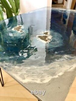 Grande Main Ocean Rock Vagues Résine Art Painting Home Decor Café / Table Latérale
