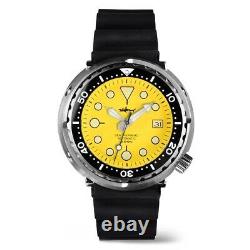 Heimdallr Sharkey Sea Shepard 200m Nh35 Automatic Watch Tuna Can Tribute Jaune
