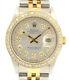Hommes Rolex Oyster Perpetual Date Juste 36mm Argent Diamant Montre