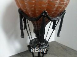 Hot Air Balloon Lamp Maitland Smith Style Withamber Verre Blanc Art Abat