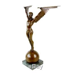 Icarus Statue Art Déco Bronze Sculpture Signée Gennarelli Sur Marblebase