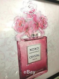 Image De Paillettes De Bouteille De Parfum Rose Avec Cadre À Diamants En Miroir