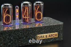 In-18 Nixie Tubes Horloge Synthétique Granite Case Gps 12/24h Livraison Gratuite 3-5 Jours