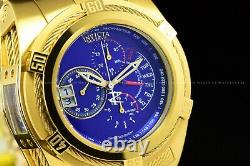 Invicta Homme 56mm Bolt Zeus Tria Gold Plaqué Blue Choronograph Swiss Watch