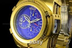 Invicta Homme 56mm Bolt Zeus Tria Gold Plaqué Blue Choronograph Swiss Watch