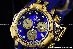 Invicta Men 55mm Subaqua 3 Poséidon Age Of Empire Blue Mop Chrono 18k Gold Watch