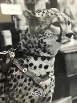Lady Et Leopard Mur Paillettes Achats Image Art Avec Iconique Cadre Miroir
