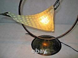 Lampe De Table En Fer Forgé À La Main De Style Art Déco 1 Blown Glass Shade Yellow