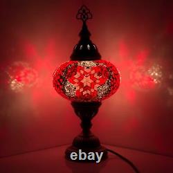 Lampe De Table Mosaïque Turque Mosaïque Lampe À La Main Oriental Lampe Rouge
