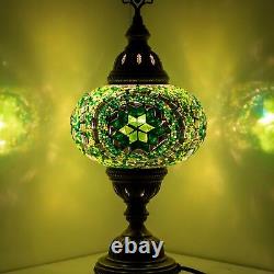 Lampe De Table Mosaïque Turque Mosaïque Lampe À Main Travaillée Oriental Lampe Vert