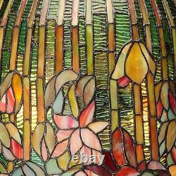 Lampe De Table Tiffany Style Pond Lily Abat-jour En Verre 29 Po. Couleurs Multiples