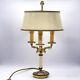 Lampe De Table Vintage Style Empire Avec Abat-jour 3-armig En Laiton 41cm