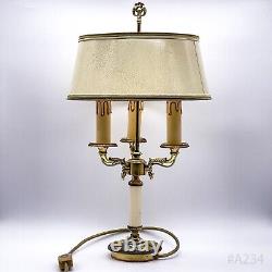 Lampe De Table Vintage Style Empire Avec Abat-jour 3-armig En Laiton 41cm
