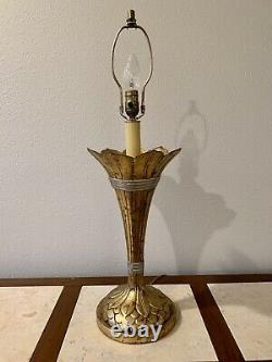 Lampe En Métal Gilt Vintage, Florentine, Torche Dramatique, Égyptienne, Déco