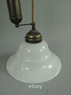 Lampe Pendentif Art Nouveau, Lampe À Suspension Antique, Lumière Avec Poids De Traction, Vieux Laiton