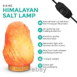 Lampe de sel de l'Himalaya Cristal Lampe de sel rose naturelle 100% authentique de guérison naturelle