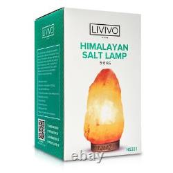 Lampe de sel de l'Himalaya avec variateur de lumière, roche rose cristalline naturelle, ioniseur de guérison, 5-6kg pour la maison