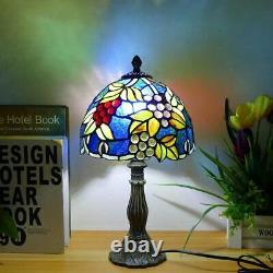 Lampes de bureau en vitrail faites à la main de style luxueux avec motif de raisin, Tiffany.